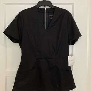 Jaanuu Black Elegant Scrub Top Size S